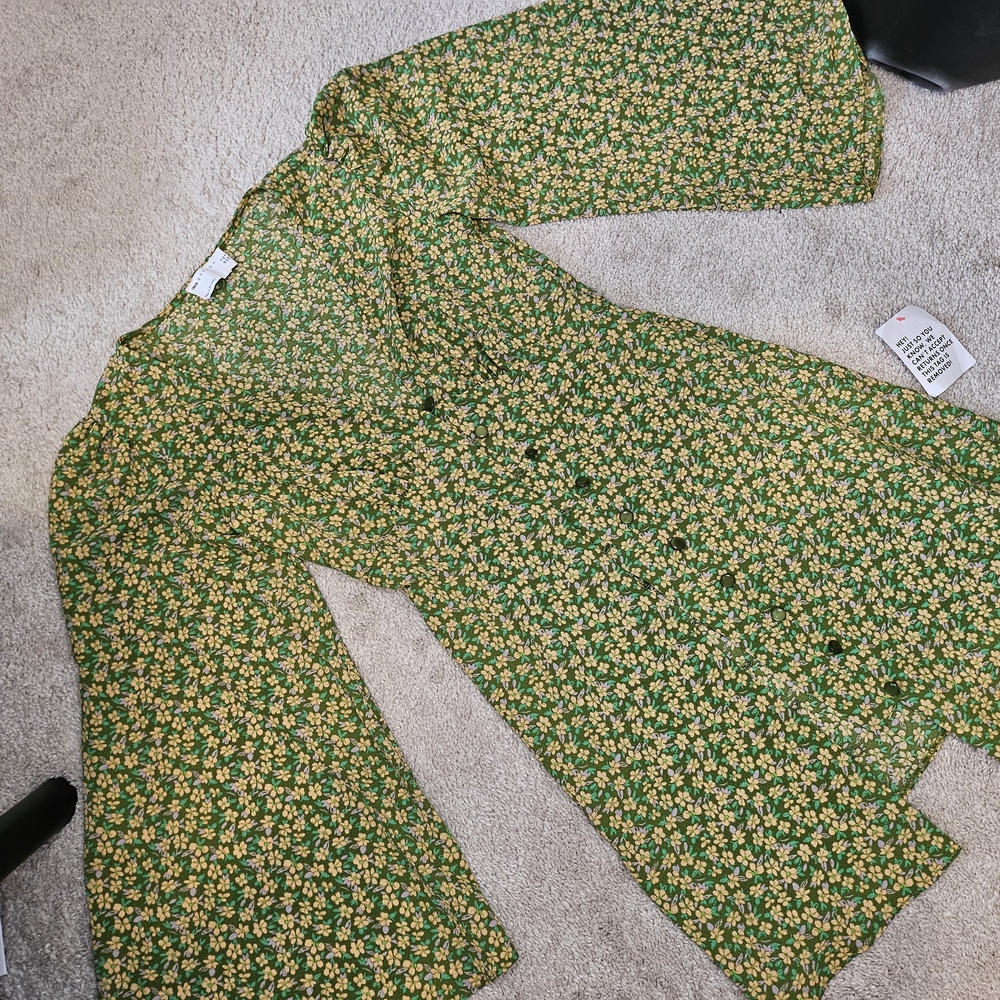 Floral Green Kimono Cardigan